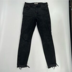 Madewell Black 10" High Rise Rough Hem Skinny Jeans Size 26 Women’s